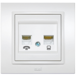 zena alb priza 1xutp cat6e telefon euro st