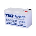 acumulator 12v high rate, dimensiuni 151 x 65 x 95 mm, baterie 12v 7.1ah f2, ted electric ted003300