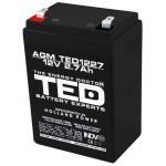 acumulator 12v stationar vrla, dimensiuni 70 x 47 x 98 mm, baterie 12v 2.7ah, ted electric ted003119