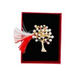 Brosa En-gros Copacul Vietii, marime mare, ambalata in cutie rosie, 8.5×6.5×2.5cm