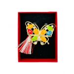 Brosa En-gros Fluturas Colorat, marime mare, ambalata in cutie rosie, 8.5×6.5×2.5cm