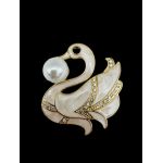 Brosa Martisor En-gros, marime mare, Lebada Eleganta, editie 2024, 6×5cm