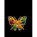 Brosa Martisor marime mare, Fluture cu strasuri multicolor, editie 2024, 6×5cm, en-gros