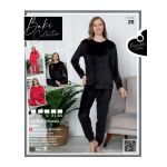 PIJAMA DAMA BAKI CATIFEA 26 NEGRU ENGROS