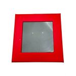 Set 12 Cutii ambalaj pentru Brose, cu fereastra, interior buretat, Rosii, 8.5×8.5×2.5cm, en-gros