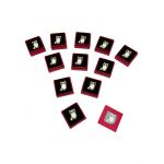 Set 24 Brose Martisor in cutiuta cu fereastra, 5×5cm, Bufnita Inteleapta, model 2024, en-gros