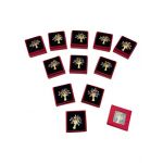 Set 24 Brose Martisor in cutiuta cu fereastra, 5×5cm, Copacul Vietii, model 2024, en-gros