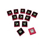 Set 24 Brose Martisor in cutiuta cu fereastra, 5×5cm, Ghiocel Norocos, model 2024, en-gros