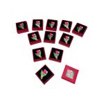 Set 24 Brose Martisor in cutiuta cu fereastra, 5×5cm, Lalea Roz, model 2024, en-gros