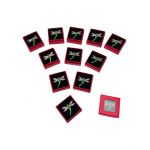 Set 24 Brose Martisor in cutiuta cu fereastra, 5×5cm, Libelula Mov, model 2024, en-gros