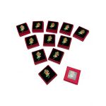 Set 24 Brose Martisor in cutiuta cu fereastra, 5×5cm, Trandafir, model 2024, en-gros