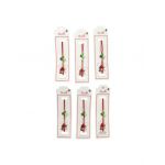 Set 24 de Bratari Martisor, Ghiocel Norocos, snur rosu elastic, model 2024, en-gros