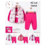 Compleu vatuit 3 piese Engros, pentru fete, cu model imprimat