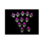 Set 12 Brose En-gros, mici, 3.5cm, Cosulet cu Trandafir, model 2024