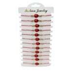 Set En-gros 12 Bratari Martisor Buburuza Norocoasa, snur reglabil