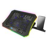 Stand/Cooler notebook Esperanza Gaming laptops, 19 inch Galerne, 6 ventilatoare, iluminare LED RGB