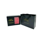 Caseta Eleganta En-gros cu 12 Trandafiri de Sapun si compartiment pentru bijuterie, ambalaj de cadou, Love Forever, Negru, 18×13.5×5cm