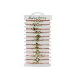 Set 12 Bratari Martisor En-gros, modele diferite, aurii, snur reglabil