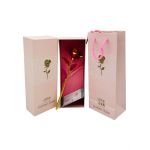 Trandafir Rosu En-gros, 24K, ambalat in cutie si punga de cadou deosebite, Golden Rose, 27×10×6.5cm