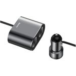 Incarcator auto Baseus CRDYQ-01, High Efficiency, 2x USB, Grey