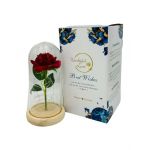 Cupola din sticla En-gros cu Trandafir Deosebit si lumini, 25×13.5×13.5cm