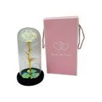 Cupola din Sticla En-gros cu Trandafir Sidefat si lumini, 24.5×13.5×13.5cm