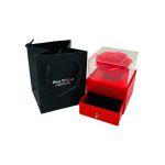 Cutie Eleganta En-gros cu Trandafir Rosu si sertar pentru Bijuterii, Best Wishes 10.5×8×8cm