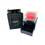 Cutie Eleganta En-gros cu Trandafir Rosu si sertar pentru Bijuterii, Best Wishes 10.5×8×8cm