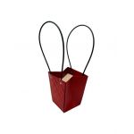 Poseta En-gros pentru Aranjament Floral, cu manere, 12.5×12×12cm, Rosu Inchis