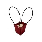 Poseta En-gros pentru Aranjament Floral, cu manere, 15×13×13cm, Rosu Inchis