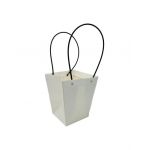 Poseta En-gros pentru Aranjament Floral, cu manere, 20×17×17cm, Alb