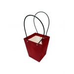 Poseta En-gros pentru Aranjament Floral, cu manere, 20×17×17cm, Rosu Inchis