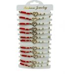 Set En-gros 12 Bratari Martisor Inimioara cu Talisman Protector, cu margele, snur reglabil