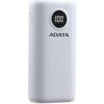 Baterie externa ADATA P10000QCD, 10000 mAh, 2x USB, 1x USB-C, 3A, Quick Charge 3.0, White