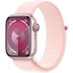 SmartWatch Apple Watch S9, 41mm Carcasa Aluminium Pink, Light Pink Sport Loop