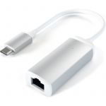 Placa de retea Satechi ST-TCENS Gigabit USB Tip C Argintiu-Alb