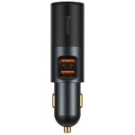 Incarcator auto Baseus CCBT-D0G, 2x USB, 1x bricheta auto, 120W, Black