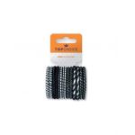 Elastic de par Top Choice, set de 12 bucati, alb-negru Engros