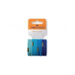 Elastic de par Top Choice, set de 12 bucati asortate, in nuante de albastru Engros