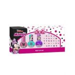Set manichiura pentru fetite, cu 3 lacuri de unghii si modele de lipit pe unghii, Minnie Engros