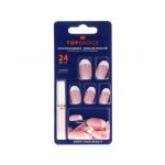 Unghii false model French Classic, forma ovala, roz nude, Top Choice Engros