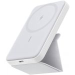 Baterie externa Anker MagGo, 5000 mAh, White, suport pliabil pentru iPhone 12/13