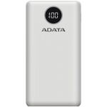Baterie externa ADATA P20000QCD, 20000 mAh, 2x USB, 1x USB-C, 3A, Quick Charge 3.0, White