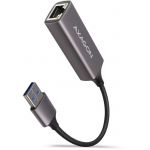 Placa de retea AXAGON 1x USB 3.2 Male - 1x RJ-45 Female Gri