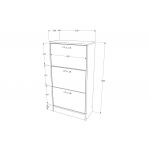 Pantofar Rin, 3 Usi, Alb, 63 x 30 x 120 cm