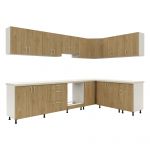 Corp Baza Colt Karo, Lemn Natural/Alb, 98 x 50 x 80 cm