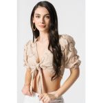 Bluza crop de dantela crosetata