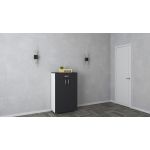 Pantofar Como, 1 Sertar, 2 Usi, Antracit/Alb, L 66 x l 35 x H 110 cm