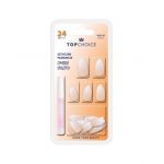 Set 24 unghii artificiale cu adeziv Ombre Stiletto Beige Almond Top Choice 78187 Engros
