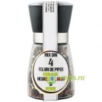 Mix din 4 Feluri de Piper (Negru, Alb, Rosu si Verde) Rasnita Reutilizabila 90g